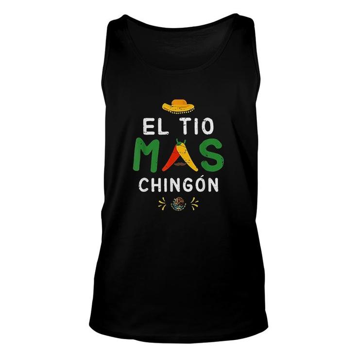 Mexican Flag  El Tio Mas Chingon Funny Spanish Uncle Design Unisex Tank Top