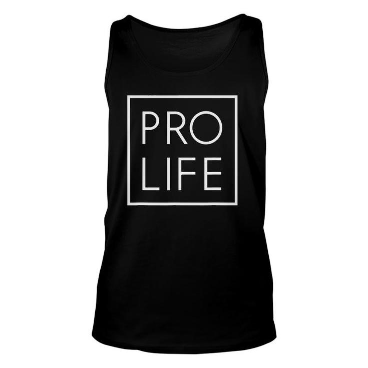 Minimalist Pro-Life Boxed Statement For Christians Unisex Tank Top