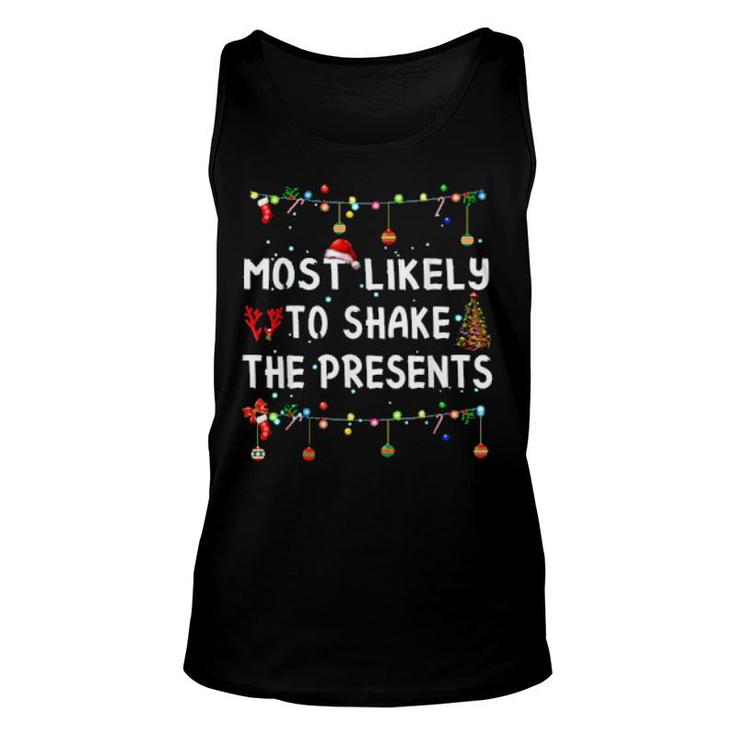 Most Likely To Christmas  Matching Family Pajamas  Unisex Tank Top