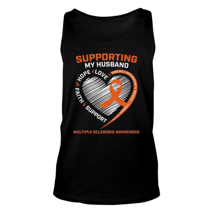 Ms I Wear Orange For My Husband Multiple Sclerosis Awareness Tank Top