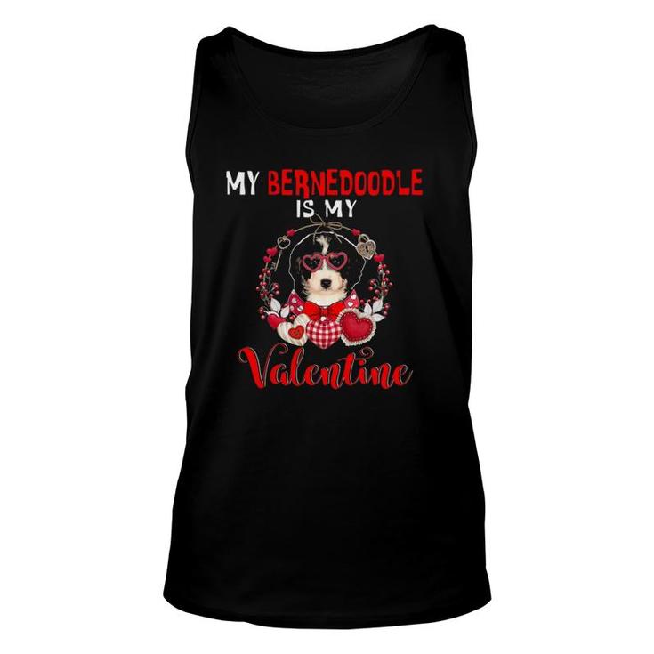 My Bernedoodle Is My Valentine Funny Dog Lover Unisex Tank Top