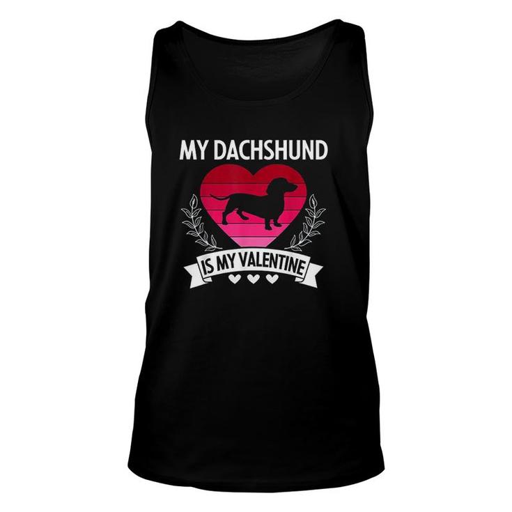 My Dachshund Is My Valentine Unisex Tank Top