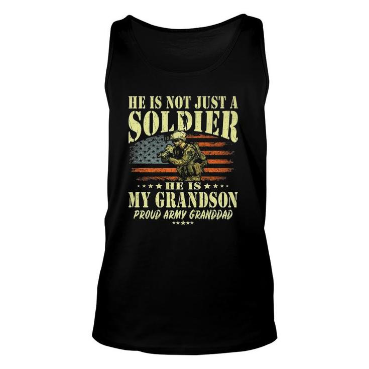 My Grandson Is A Solider - Proud Army Granddad Grandpa Gift Unisex Tank Top