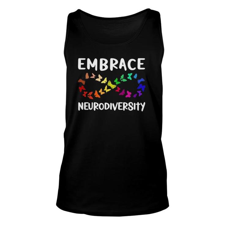 Neurodiversity Rainbow Infinity Butterfly Adhd Autism Unisex Tank Top