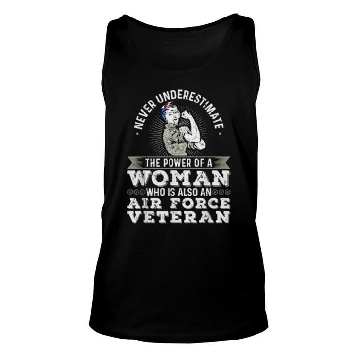 Never Underestimate A Air Force Veteran Soldier  Unisex Tank Top