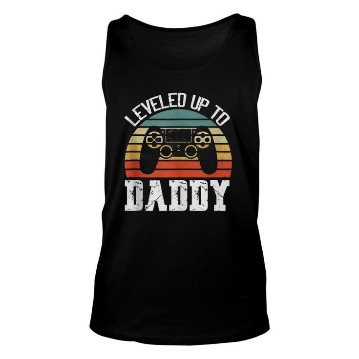 New Dad Father's Day Leveled Up To Daddy  Unisex Tank Top