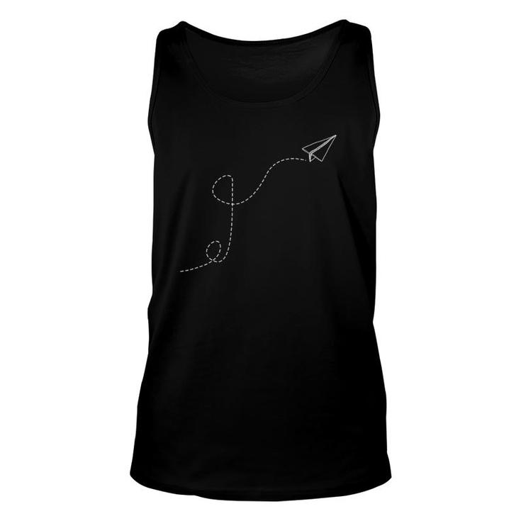 Nice White Paper Airplane Paper Plane With A Loop Unisex Tank Top