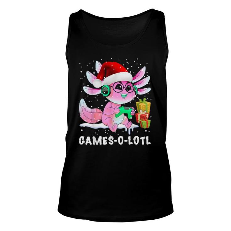 Niedliches Axolotl Gamesolotl Spielvideospiel Weihnachtsliebhaber Tank Top