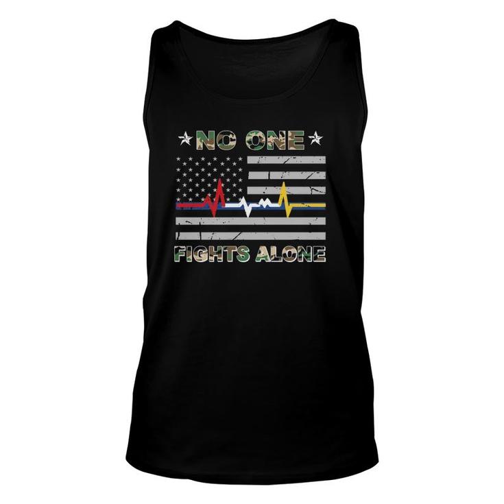 No One Fights Alone Usa Flag Military Police Nurse Unisex Tank Top