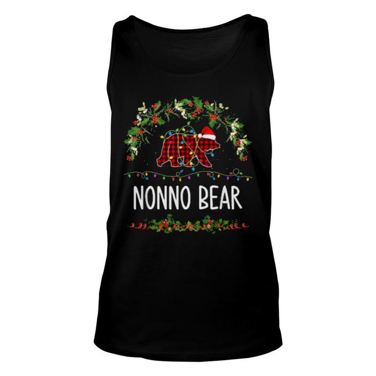 Nonno Bear Xmas Family Christmas Pajama Red Plaid Grandpa  Unisex Tank Top