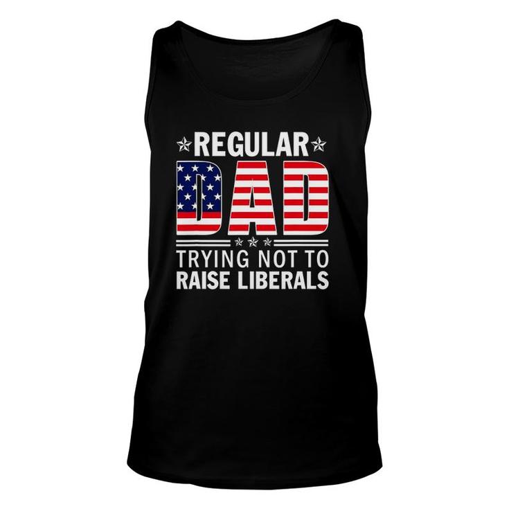 Mens Normal Dad Trying Not To Raise Liberals Vintage Us Flag Tank Top