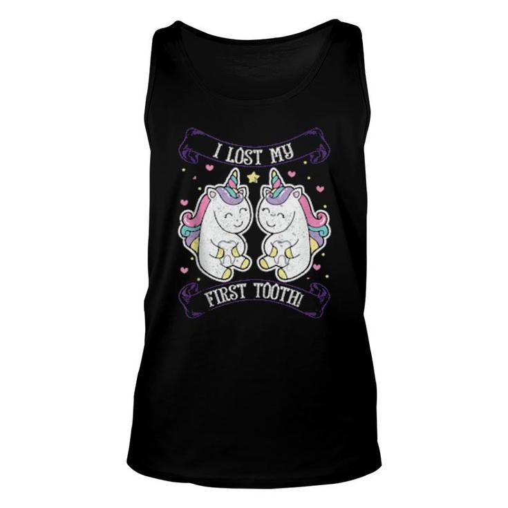 Novelty Cute I Lost My First Tooth Unicorn Tooth Fairy  Unisex Tank Top