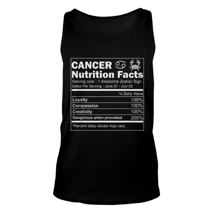 Nutrition Facts Astrology Zodiac Sign Horoscope Unisex Tank Top