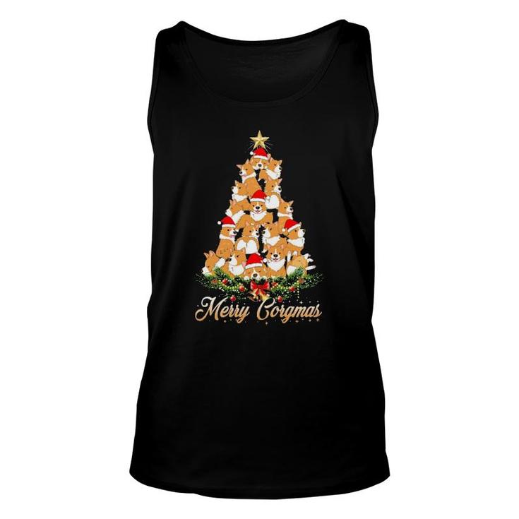Official Corgi Merry Corgmas Tree Merry Christmas  Unisex Tank Top