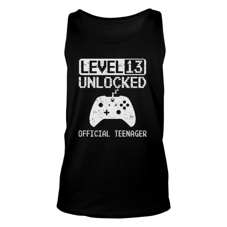 Official Teenager 13Th Birthday Gift Level 13 Unlocked Unisex Tank Top