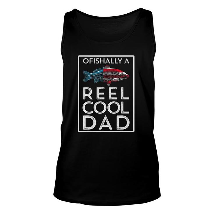 Ofishally A Reel Cool Dad Funny Father's Day Fishing Pun Unisex Tank Top