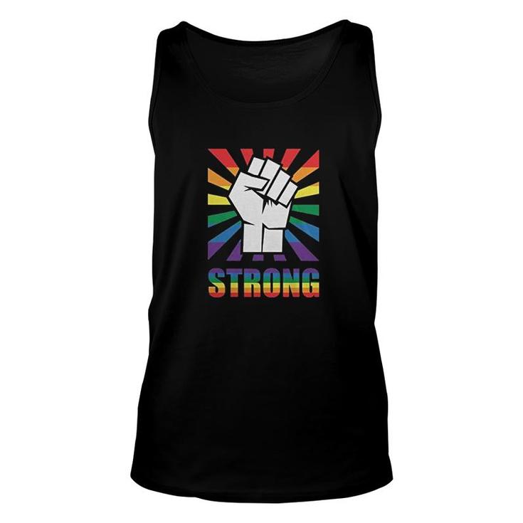 Old Glory Lgbt Gay Pride Strong Raised Fist Unisex Tank Top