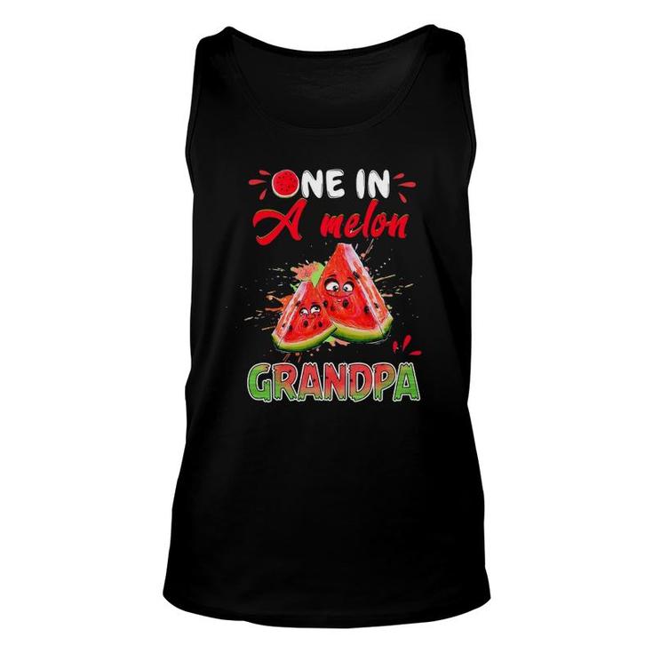 One In A Melon Grandpa Funny Family Matching Tee Watermelon Unisex Tank Top