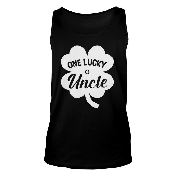 Mens One Lucky Uncle Shamrock Four Leaf Clover St Patricks Day Tank Top