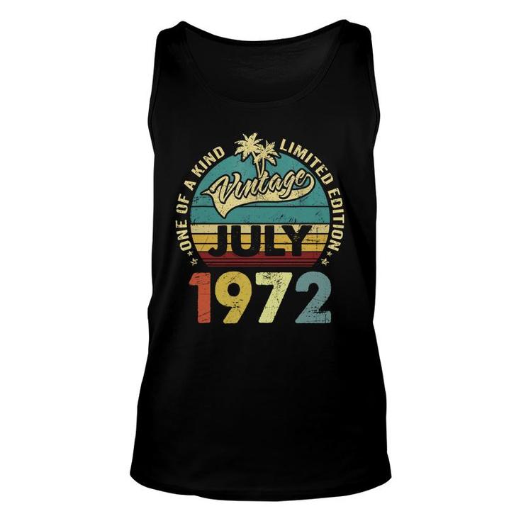 One Of A Kind Awesome Vintage July 1972 50Th Birthday Gift Unisex Tank Top