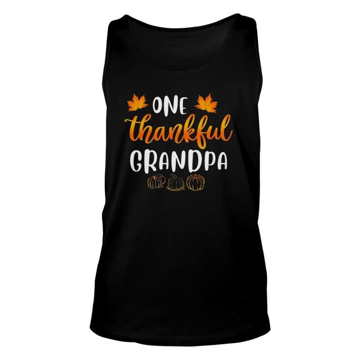 One Thankful Grandpa Fall Thanksgiving Autumn Dad Tank Top
