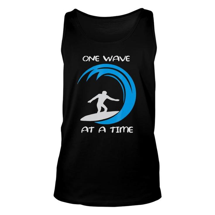 One Wave At A Time Surfer Unisex Tank Top