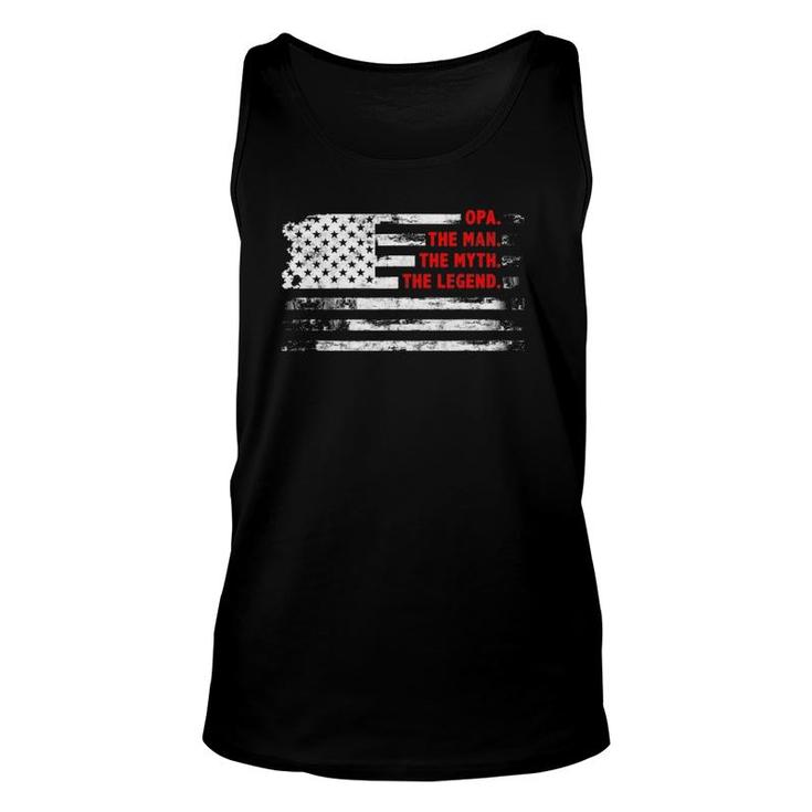 Opa The Man Myth Legend American Usa Flag Father’S Day Gift Unisex Tank Top