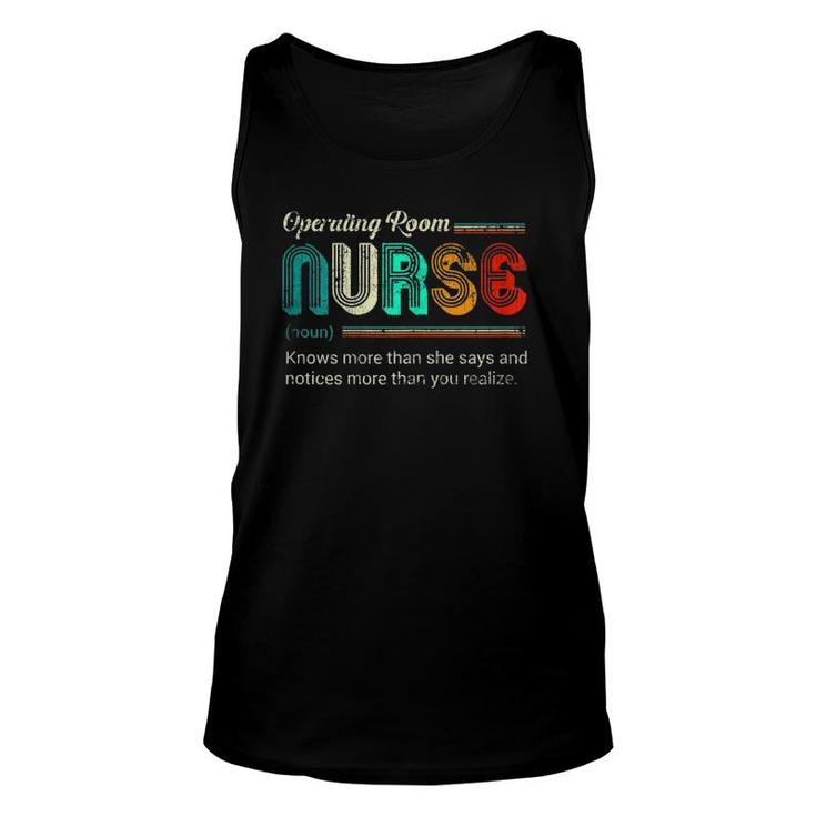 Womens Operating Room Nurse Definition Quote Vintage Style Tank Top