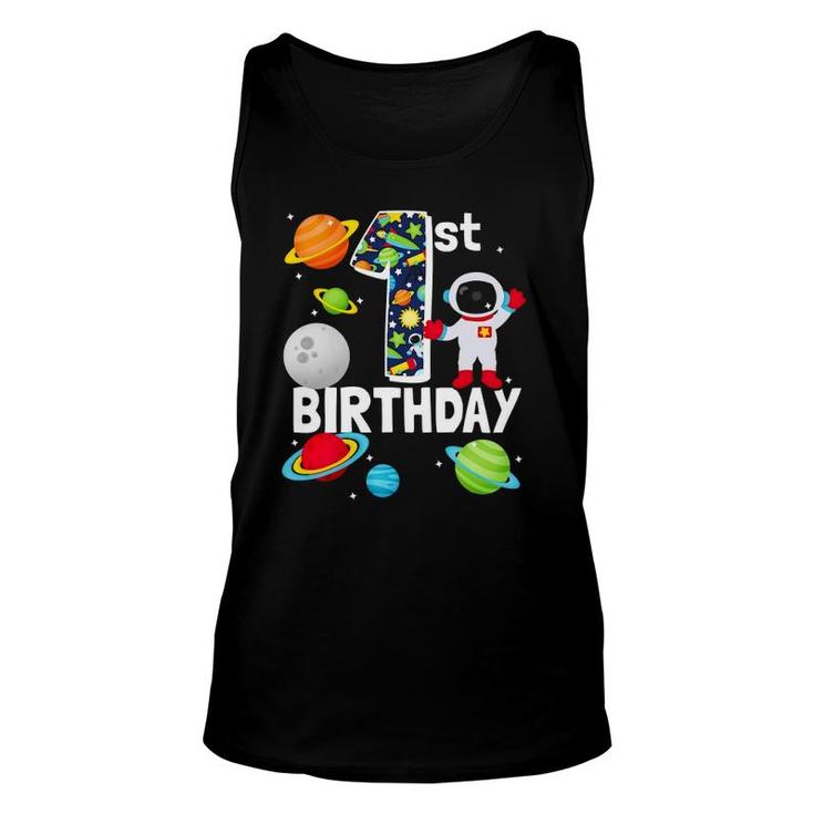 Outer Space 1 Year Old Toddler Bday Party My 1St Birthday Unisex Tank Top