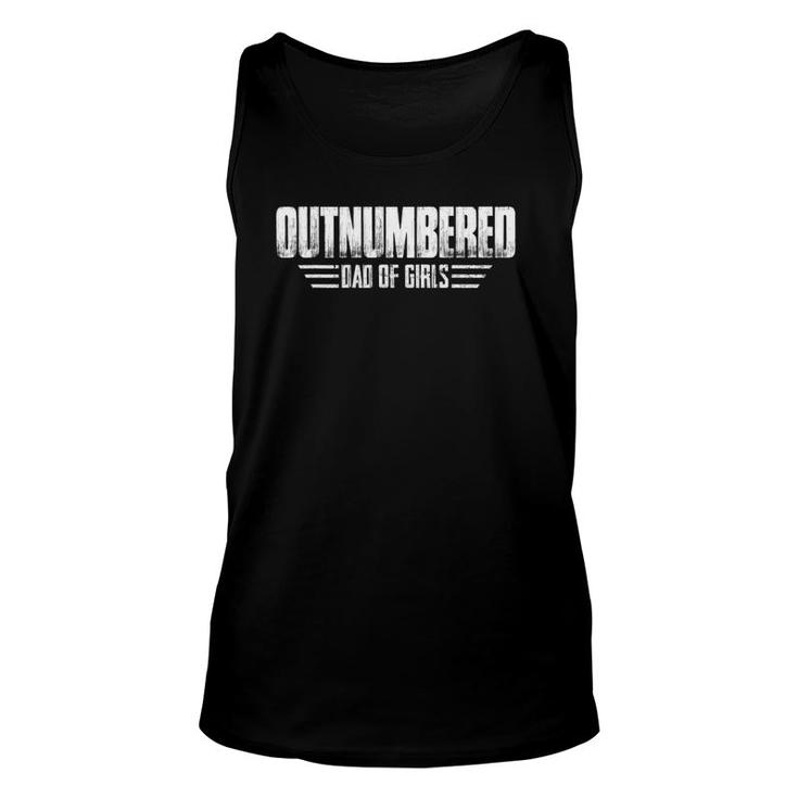 Mens Outnumbered Dad Of Girls Father's Day Proud And Happy Tank Top