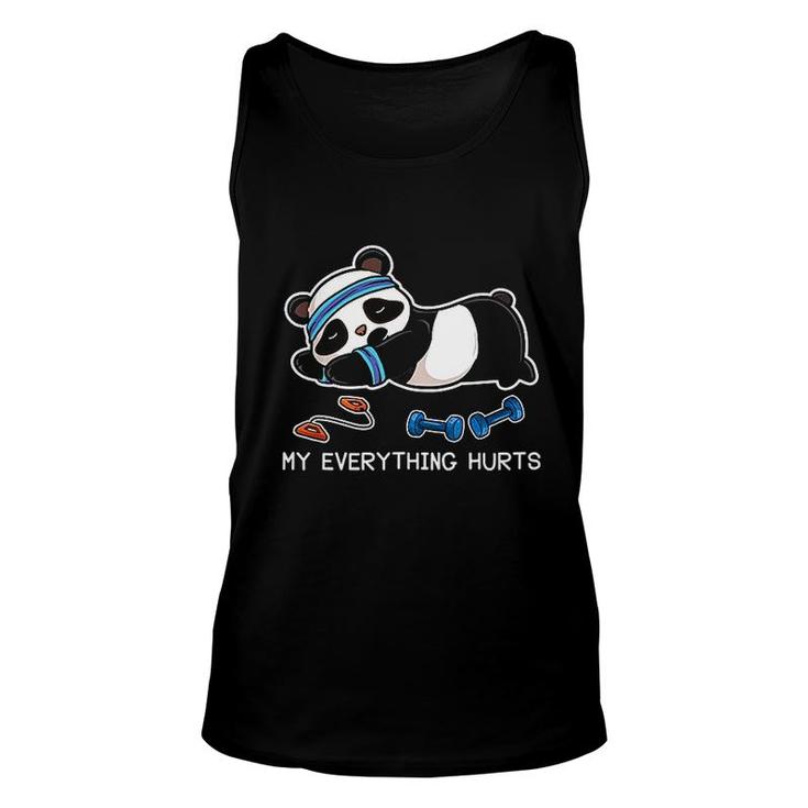 Panda Workout Gym My Everything Hurts Unisex Tank Top