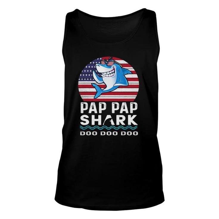 Pap Pap Shark  Fathers Day Gift From Wife Son Daughter Unisex Tank Top