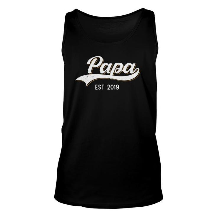 Papa Est 2019 Soon To Be Grandpa To Be Announcement Unisex Tank Top