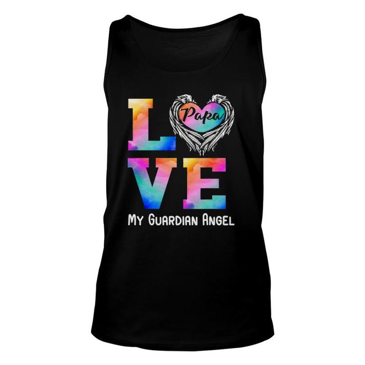 Papa Is My Guardian Angel Love Peace Forever Dad In Heaven Unisex Tank Top