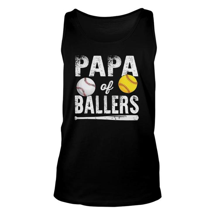 Papa Of Ballers Baseball Softball Unisex Tank Top