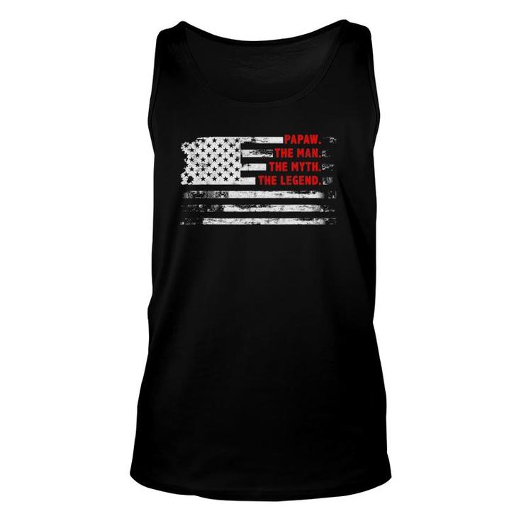Papaw The Man Myth Legend American Usa Flag Father’S Day Unisex Tank Top