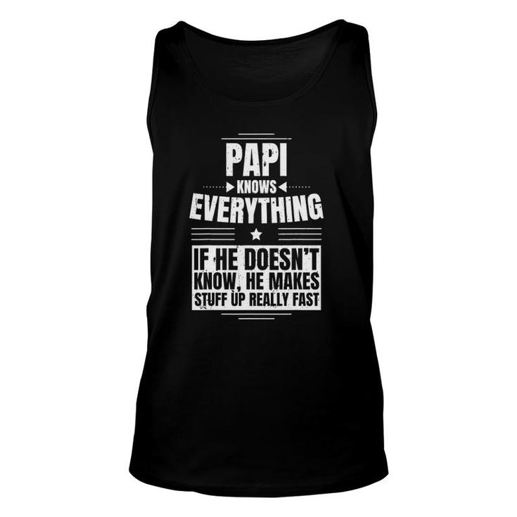 Mens Papi Knows Everything Grandpa Father's Day From Daughter Tank Top