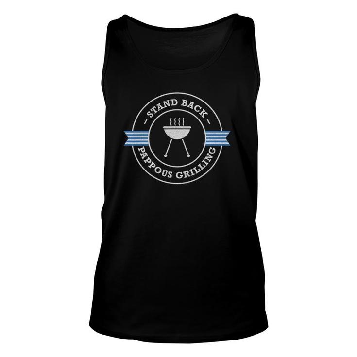 Mens Pappous Grilling Stand Back Greece Flag Greek Dad Tank Top