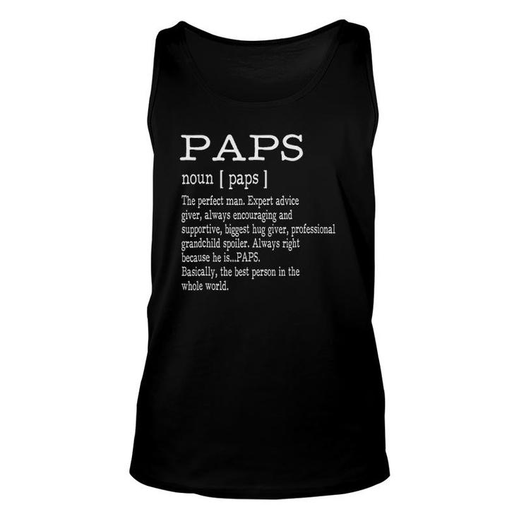 Paps Definition Grandpa Father's Day Gifts - Men Unisex Tank Top