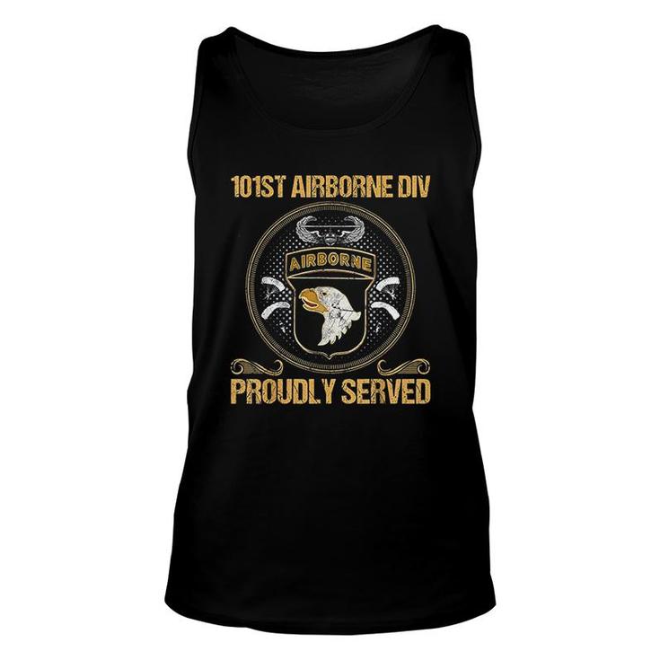 Paratrooper 101st Airborne Divition Proudly Served Unisex Tank Top