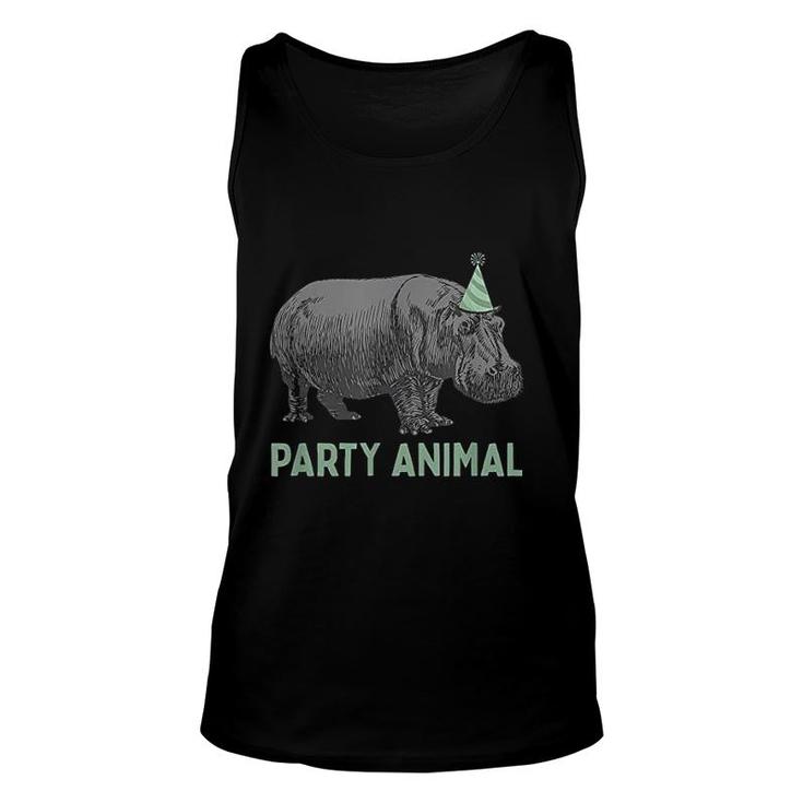 Party Animal Hippo Birthday Hippo Birthday  Unisex Tank Top