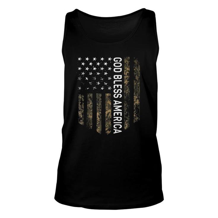 Patriotic American Flag Camo God Bless America Usa Patriot Unisex Tank Top