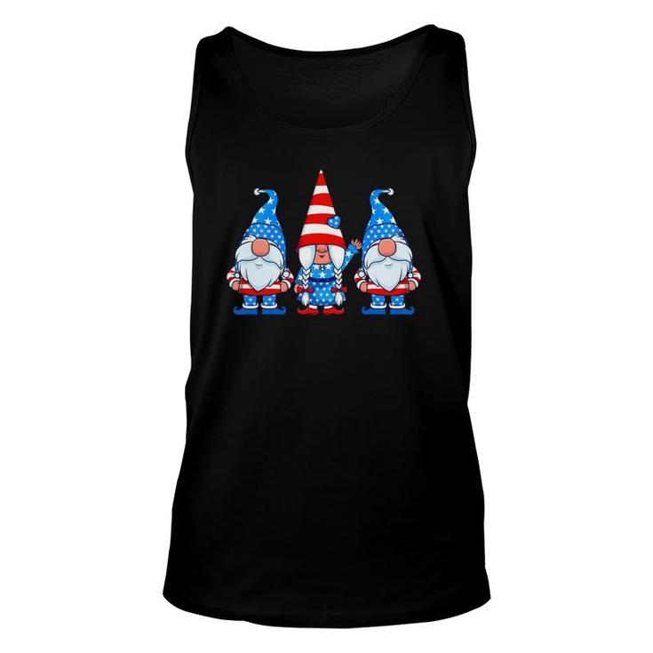Patriotic Gnomes 4Th Of July Usa American Flag Cute Gnome Unisex Tank Top