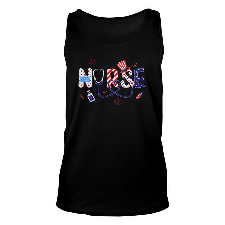 Patriotic Nurse 4Th Of July American Flag Independence Day Unisex Tank Top