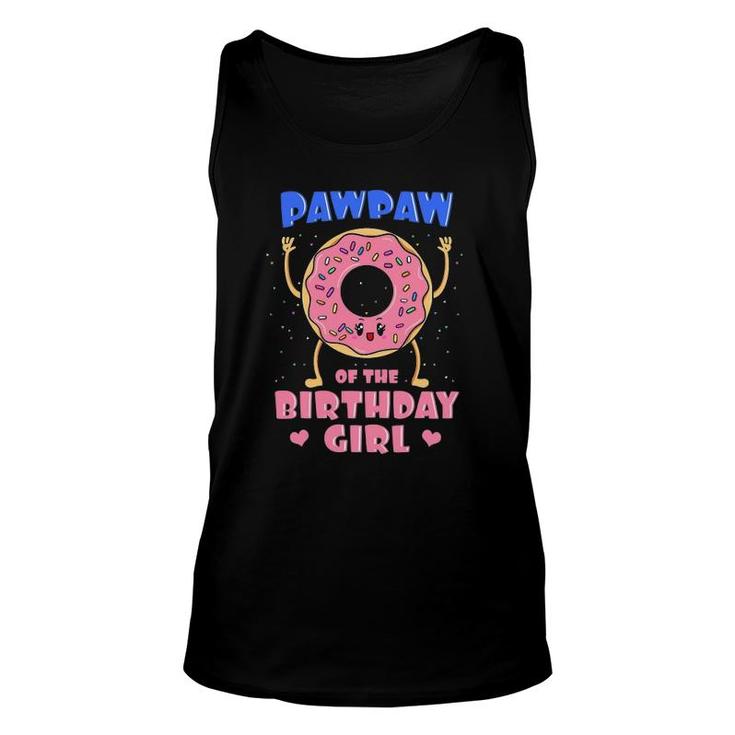 Pawpaw Of The Birthday Girl Donut Bday Party Grandfather Unisex Tank Top