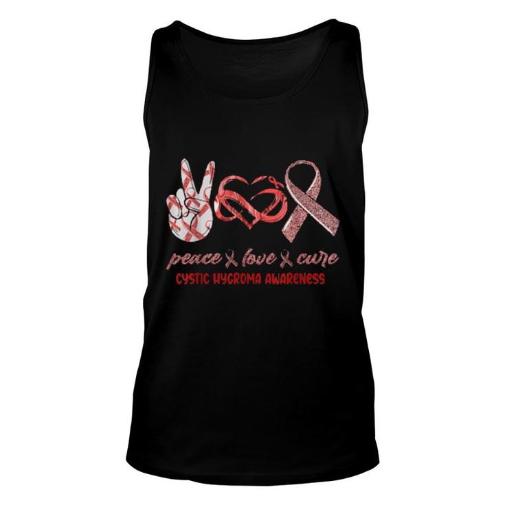 Peace Love Cure Cystic Hygroma Awareness  Unisex Tank Top