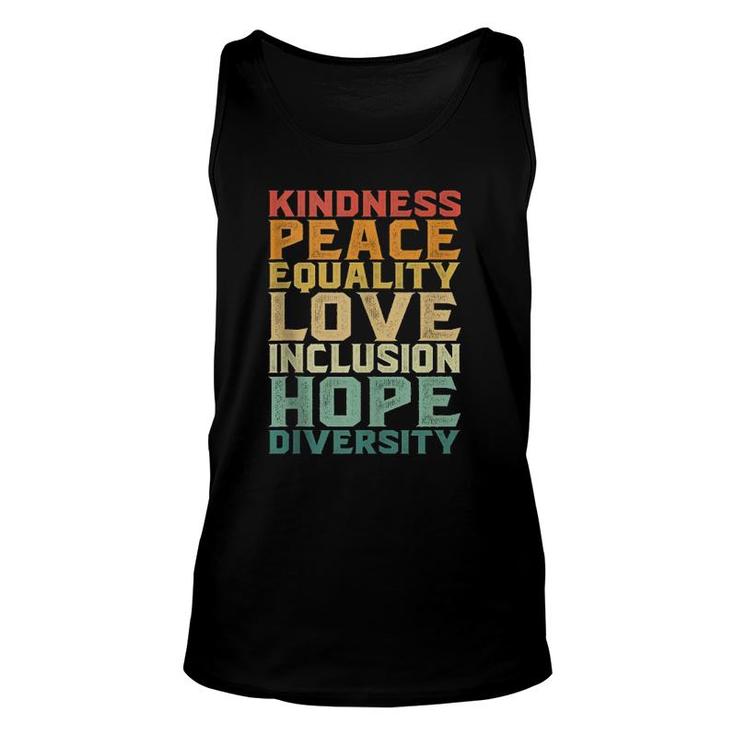 Peace Love Diversity Inclusion Equality Human Rights  Unisex Tank Top