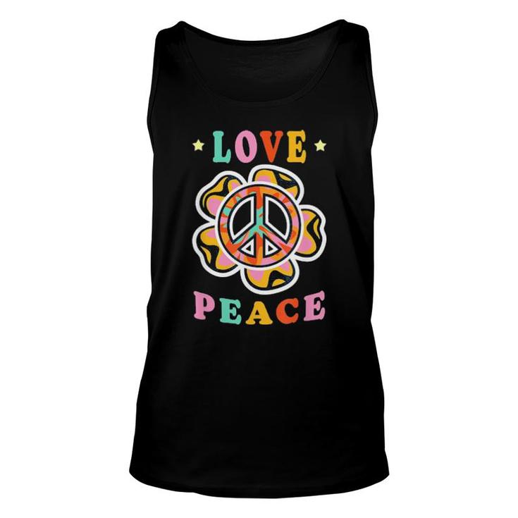 Peace Sign Flower Love Peace Hippie Costume 60S 70S Tee  Unisex Tank Top