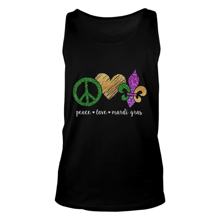 Peace Sign Heart Fleur De Lys Hippie Peace Love New Orleans Mardi Gras 2022 Unisex Tank Top