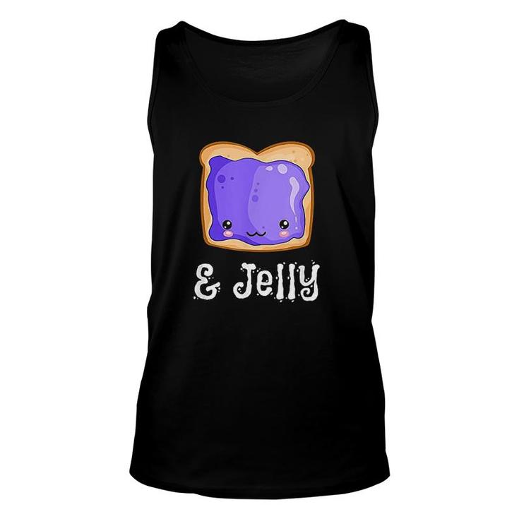 Peanut Butter Jelly Kawaii Matching Blueberry Jam  Unisex Tank Top